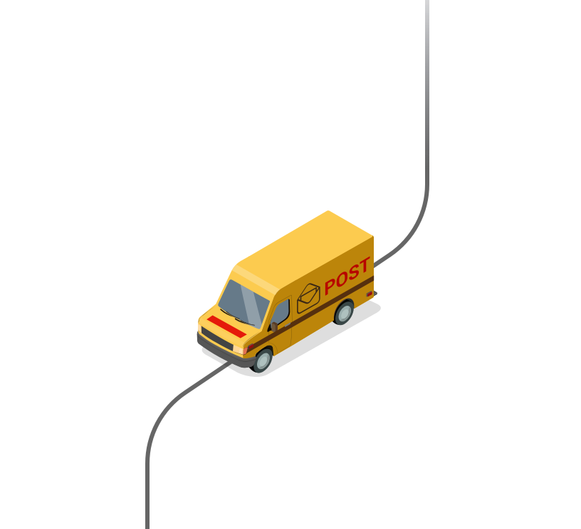 Delivery van delivering your parcels to a Teleportr hub